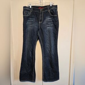 VIGOLD Boot Cut Dark Blue Jeans